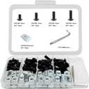 80 pcs M6 T Nut Screws Kit for 1010 1020 Aluminum Extrusion, 40 pcs Black M6x10/12/14/16mm Hexagon Socket Screws and 40 pcs M5 Sliding T-Nuts with 1 pcs M6 Hex Wrench