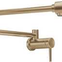 Delta Brushed Gold Modern Pot Filler Kitchen Faucet, Wall Mount Kitchen Faucet, Champagne Bronze 1165LF-CZ