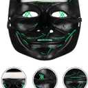 2 x Led Light Up Scary Mask El Wire Mask for Halloween 3 Lighting Modes for Aldult Teens (One Size, Green)