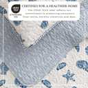 Great Bay Home Coastal Quilt Set - 3-Piece Full/Queen Size Nautical Bedding Set - Lightweight, All-Season, Reversible Coral-Printed Bedspread (Blue Shells)