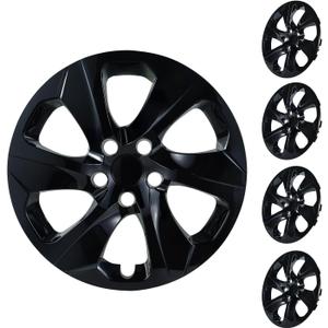 17 Inch Hubcaps Compatible with 2019-2025 Toyota RAV4 Factory Steel Wheels, Snap-On Wheel Covers, Durable ABS Replacement Hubcaps Set of 4 (Black)