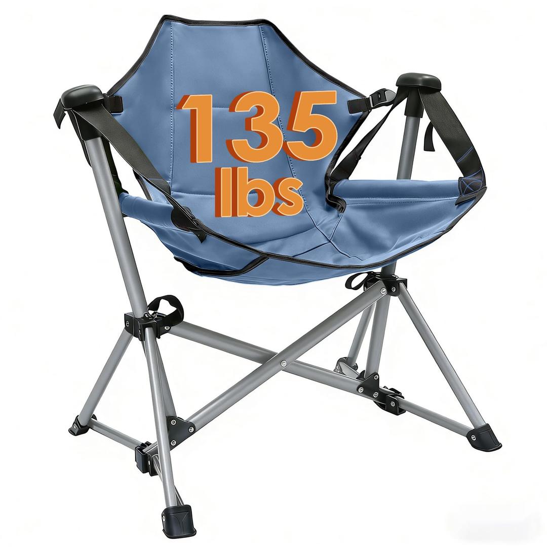 Chloraeon Kids Hammock Chair, Kids Camping Chair, Folding Chair, Blue, 20"D x 23.6"W x 13.1"H