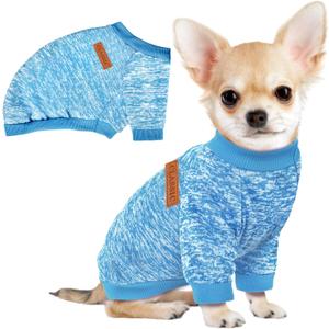 1 Pc Dog Sweaters for Dogs Girl Boy Winter Fleece Clothes Warm Soft Dog Sweatshirt Outfit for Dogs Cats Pet Apparel (Light Blue) M
