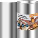 Aluminum Roll Flashing, 24'' x 50' Metal Roofing Roll for Roof and Garden, Prevents Roofing Stains, 0.019-inch/0.3 mm Thickness (26GA) Roof Strip for Moss and Mildew Prevention