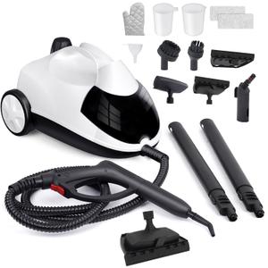 Steam Cleaner 1.5L Steamer for Cleaning Fast Heating 6-in-1 Multi-Surface with 8 Accessories UL499 Certified Portable High Pressure Steam Cleaner for Home, Car, Floors, Sofas, Tiles, Grout