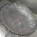 24 Pack Clear Charger Plates 13 Inch Acrylic Round Dinner Chargers with Black Beaded Rim, Plastic Round Decorative Plates for Kitchen Wedding Party Home and Tabletop Decoration, 24 Pcs