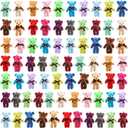 72 Packs 4.7 Inch Mini Teddy Bears Bulk Small Plush Bears Stuffed Animals for DIY Keychain Birthday Christmas Easter Wedding Valentine Party Supplies, 18 Colors