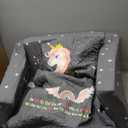 ALIMORDEN 2-in-1 Flip Out Comfy Toddler Couch, Lovely Kids Chair Convertible Sofa to Lounger for Story/Nap Time, Grey Unicorn