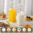 Set Of 2 Plastic Carafe With Lid, 50 Oz Mimosa Bar Supplies, Large Plastic Water Pitcher, Square Base Juice Containers For Party, Milk Container, Beverage Containers For Fridge- HAND WASH ONLY