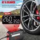ROCGORLD R8 Tire Inflator Portable Air Compressor, DC 12V Air Compressor Portable with Large Dual Digital Screen, 3X Faster Inflation Air Pump for Car, Bike, Ball, Motor