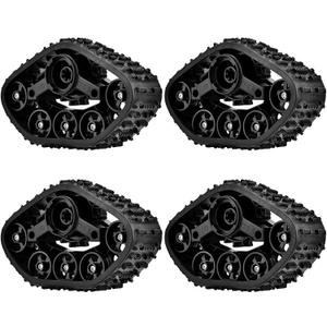 1/10 rc car Accessories, Rubber Track Style rc car Tires Metal hub Wheels Upgrade, Crawler tyre Set for All Terrain Mobile Vehicle