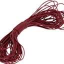 uxcell Round Leather Cord, 11 Yard 2 mm Leather String Strips Lacing for DIY Crafts Making Bracelet Purse Strap, Wine Red