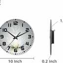 Lotus Flower Wall Clock 10 inch Round Silent Non Ticking Wood Wall Clocks Battery Operated Easy to Read Decorative Wall Clock for Bedroom Kitchen Living Room Bathroom