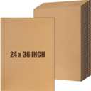 Feifeiya 15 Pack Corrugated Cardboard Sheets 24 x 36 Inch Large Flat Cardboard Sheets Packaging Inserts Flat Square Inserts for Shipping Packing Mailing Crafts