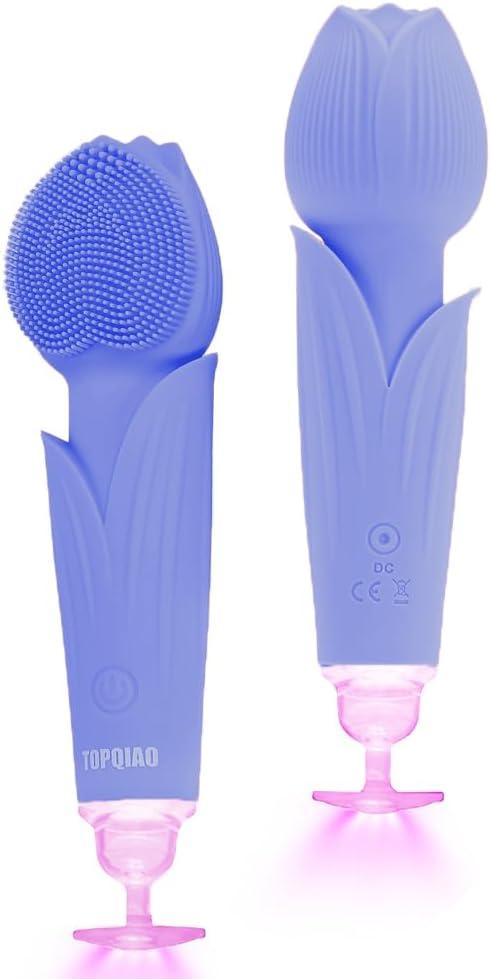 Sonic Facial Cleansing Brush, Waterproof Rechargeable Exfoliating Makeup Remover Electric Cleansing Instrument, Face and Head Massage for Men and Women - Blue