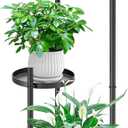 3-Tier Metal Plant Stand for Indoor & Outdoor, Heavy Duty Corner Flower Shelf Display Rack for Living Room Balcony Patio Garden Bedroom Classroom Black (Black-B)