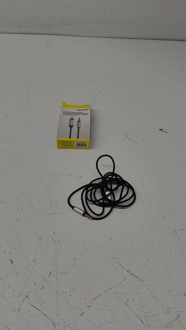 acoustix 6ft Braided Auxiliary Audio Cable, USB C to 3.5 mm connector