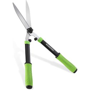 WORKPRO Hedge Shears, 23'' Manual Hedge Trimmers with Chrome Plated Steel Blade & Ergonomic Handle, Home Garden Pruner Hedge Clippers Perfect for Trimming Borders, Boxwood, and Tall Bushes