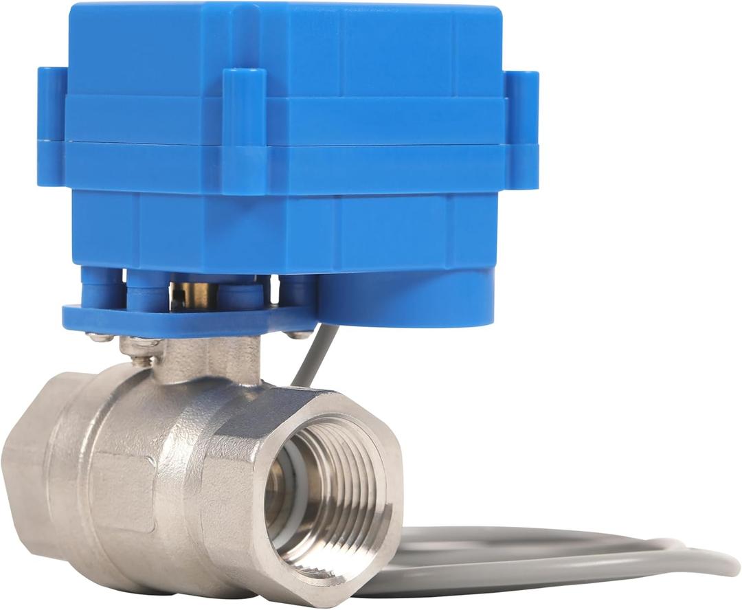 HFS(R) Motorized Ball Valve Electrical - 3/4" NPT with 20mm Full Port,3 Wire 2 Control, Stainless Steel 304, 9-24V AC/DC for Fluid Control