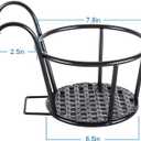 HowRU Iron Art Hanging Baskets Flower Pot Holder - Over The Rail Metal Fence Planters - Pack of 3 - Black