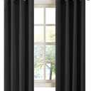 LA PALMA Thermal Insulated Blackout Darkening Grommet Living Room Curtains Window Drapes for Bedroom Pack of 2 Panels