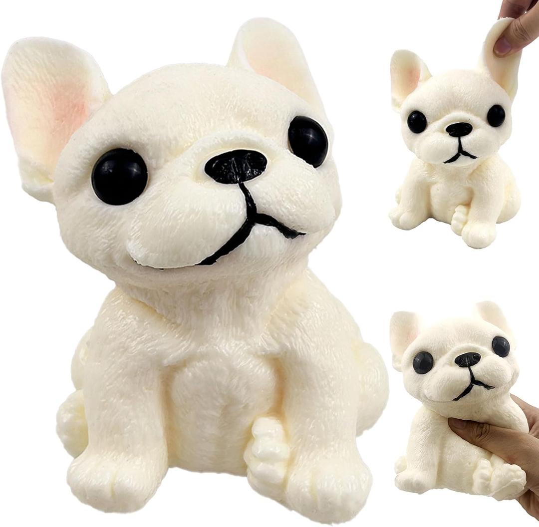 Hand Painted Dog Squishy ToysBig Cute Ultra Soft Squeeze Fidget Toys for Stress Relief ,Kawaii Squishies Sticky Animal Toys for Adults Kids,Decompression Sensory Balls Toys for Autism (Large)