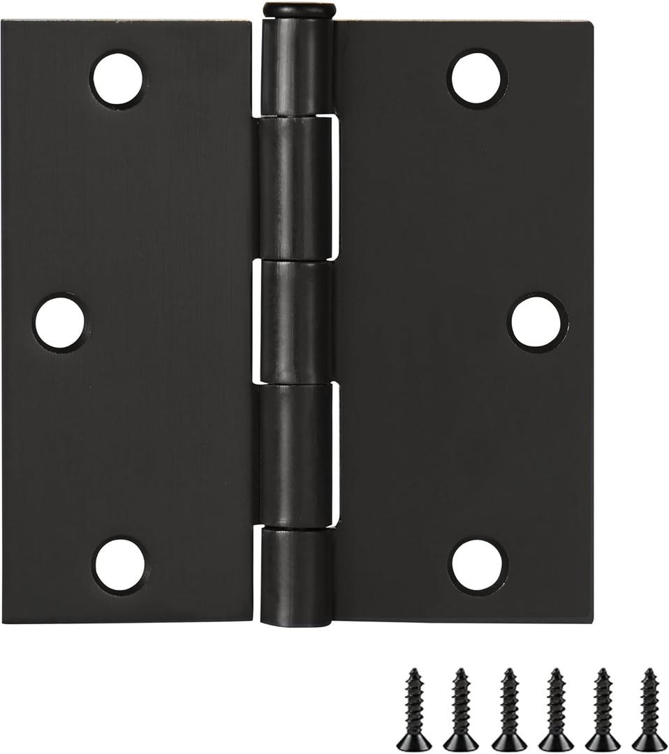 Design House 181495 3.5 x 3.5 Square Corner Hinge, Oil Rubbed Bronze, 3 Count (Pack of 1)
