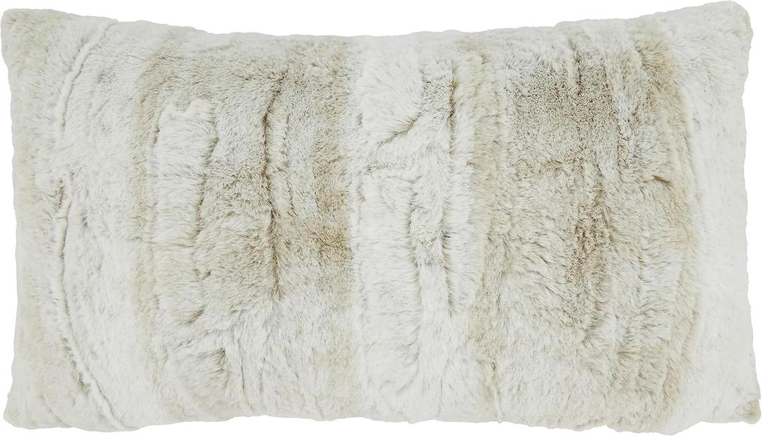 SARO LIFESTYLE Soft and Snuggly Faux Fur Poly Filled Throw Pillow