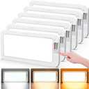 NAOEVO RV Lights Interior 2070LX, 1500LM RV LED Lights Interior 12V, Camper Lights Interior with 3 Color and Stepless Dimming, Energy-efficient RV Ceiling Light for Trailer Boat Car(6Pack, 2900-6500K)