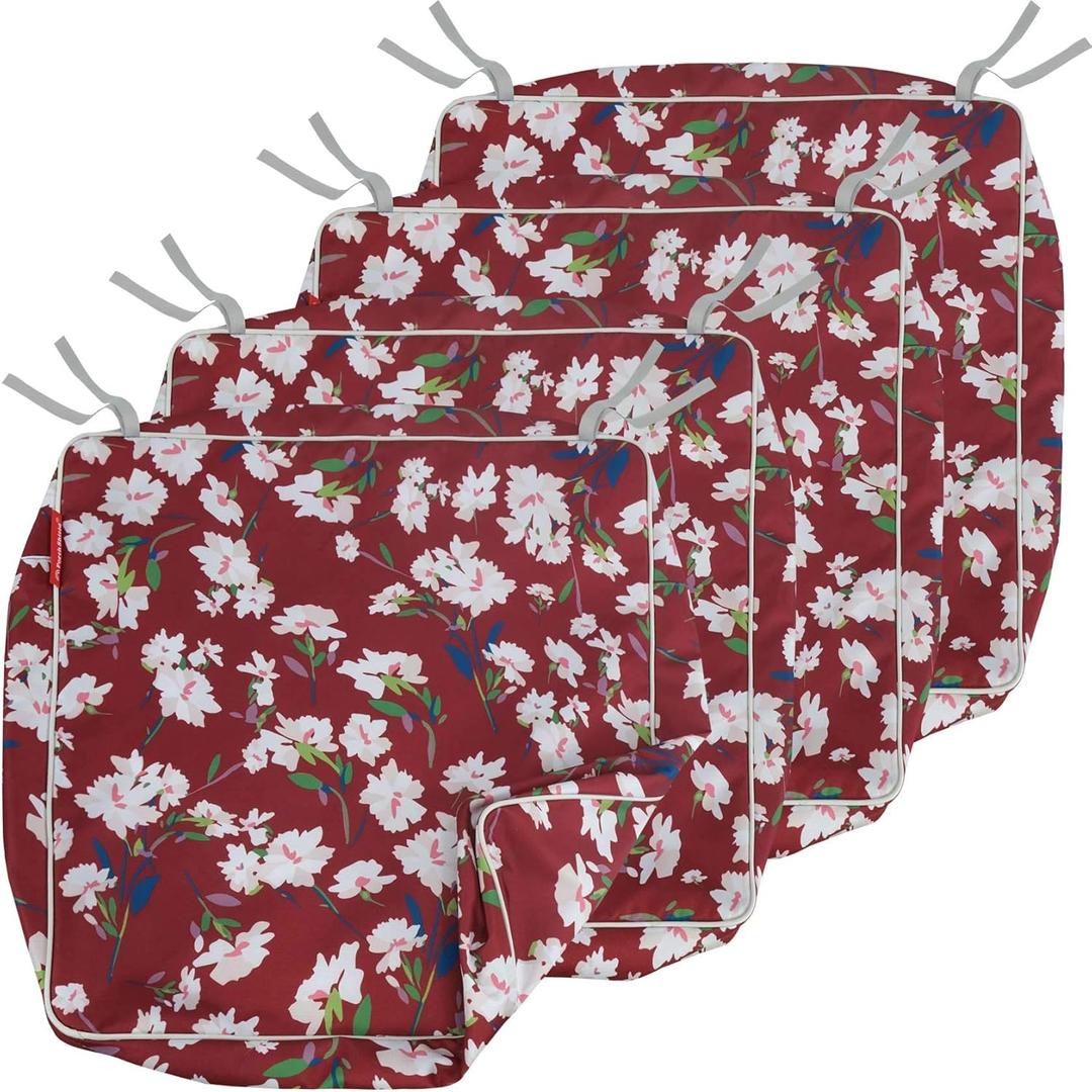 Porch Shield Patio Chair Seat Cushion Covers Set 4, Outdoor Waterproof Fade Resistant Cushion Slipcovers, Replacement Covers Only, 23 x 23 x 4 Inch