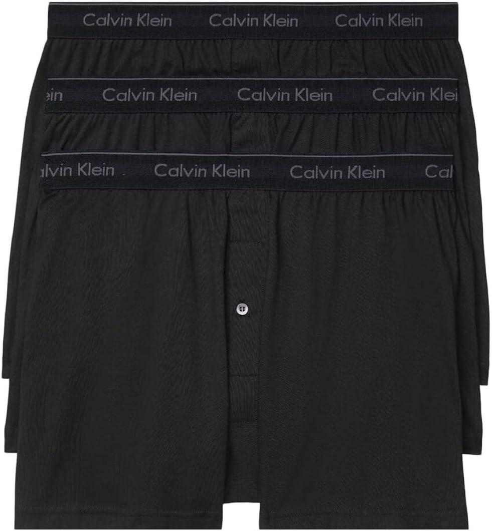 Calvin Klein Men's Cotton Classics 3-Pack Knit Boxer (X-Large, 3 Black)
