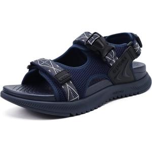 ONCAI Men's Hiking Sandals with Arch Support Mesh Athletic Walking Sandalias Summer Outdoor Cushion Thick Rubber Soles and Recovery Sports Fisherman Sandals Size 7-15
