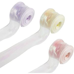 3 Rolls Iridescent Organza Ribbon Sheer, 1.57" Wide Iridescent Chiffon Ribbons, Easter Craft Decorative Ribbon, Colored Clear Chiffon Tulle for Flowers Gift Wrapping Wedding Invitations