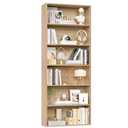 FOTOSOK 6-Tier Open Bookcase and Bookshelf, Freestanding Display Storage Shelves Tall Bookshelf Bookcase for Bedroom, Living Room and Office, Light Oak