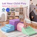 Sumbababy Soft Climbing Blocks Set for Toddlers: 4 PCS Foam Play Structures with Tunnel - Indoor Playground for Kids with Slide and Stairs - Safe Play Gym for Boys and Girls, Small to Medium