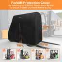 Forklift Cover 600D Fits All Forklifts Up to 8000Lbs All Weather - Waterproof, Sun Rain Snow UV Protection, Full Forklift Protection Cover with Zipper Door, Reflective Strips and Organizer Bag