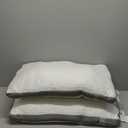 SEALY Essentials Pillow, Standard, White 2 Count & Molded Bed Pillow for Pressure Relief, size 18×28×2 inch, White Grey