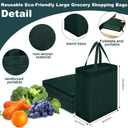 Windyun 200 Pcs Reusable Tote Bag Bulk 8 x 4 x 10 Inch Non Woven Shopping Bag with Handle Christmas Reusable Grocery Gift Tote (Dark Green)