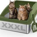 AIPERRO Stainless Steel Litter Box Extra Large for Big Cats and Multi-Cats