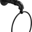 Farmhouse Bathroom Decor, garini Rustic Water Spigot Towel Holder, Black Metal Hand Towel Holder for Bathroom Living Room Toilet.