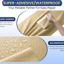 Self-Adhesive Canvas Repair Tape, 16" x 40" Waterproof Canvas Repair Patch, Fabric Patch Repairs Kit for Furniture, Tents, Sunbrellas, Boat Covers Awnings, Couches, Clothes, Bags Beige