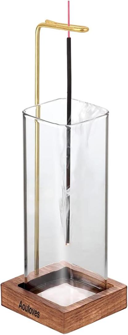 Incense Holder for Sticks, Handmade Upside-Down Incense Burner, Wooden Ripple Incense Tray, for Meditation Yoga Spa Room Decor