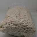 Bigacogo Chunky Knit Throw Blanket for Couch, 51x63 inches, 100% Hand Knitted with Thick Jumbo Chenille Yarn, Cozy Soft Large Rope Knot Cable Crochet Blankets for Sofa Bed Living Room, Beige