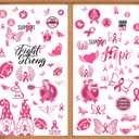 75 PCS Breast Cancer Awareness Window Clings for Glass Windows Breast Cancer Window Stickers Decals Pink Ribbon Breast Cancer Awareness Window Decorations