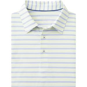 Rouen Men's Polo Shirts Short Sleeve Dry Fit Performance Wicking Moisture Causal Striped Collared Golf Shirts for Men (M)