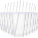 Mifoci 12 Pcs Plastic Tumbler with Lids and Straws Reusable Plastic Tumblers Bulk Mug Tumbler with Straw and Lid Tumbler Ice Cold Drinking Cup for Water Smoothie Birthday Party (White,16oz)