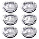 5 Pack 20 oz Skinny Tumbler Replacement Lids Plastic Splash Covers tops for 20 oz coffee cup lids Clear Cup Covers for 2.64 Inch Mouth Tumbler Cooler