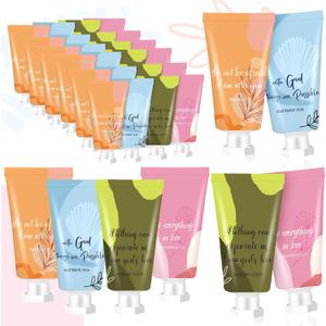 24 Pcs Mother's Day Christian Hand Lotion Bulk Gifts for Women Bible Verse Mini Travel Hand Cream Religious Gift for Church Members Prayers Teachers Nurses Coworkers Homeless