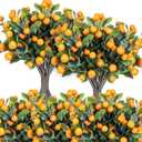 Daifunli 20 Pcs Artificial Tangerine Branches 25 Inch Realistic Faux Oranges Fruit with Green Leaves Simulation Orange Branch Decorative Kumquat Tangerine for Vase Home Party Decoration (6 Oranges)