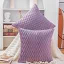 MADIZZ Set of 2 Super Soft Velvet Decorative Throw Pillow Covers 26x26 inch Violet Square with Texture Luxury Style Cushion Case European Pillow Shell for Sofa Bedroom